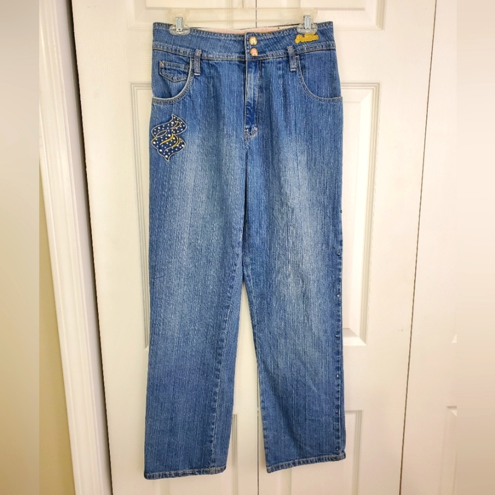 RocaWear Womens Vintage Embroidered Embellished  Jeans ~ Pre-Owned Size 16